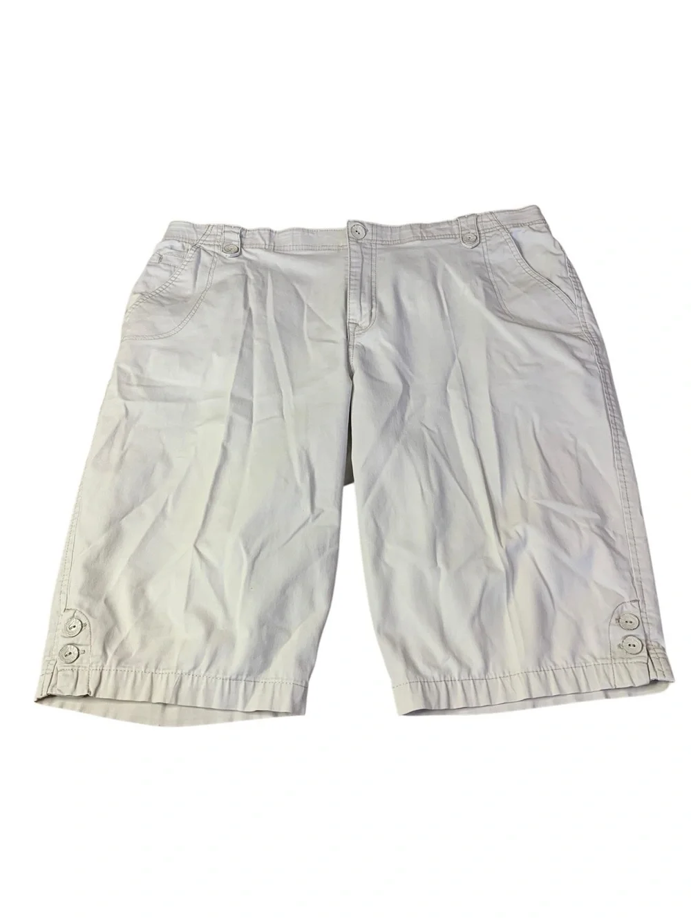 Gloria Vanderbilt Khaki Bermuda Shorts - Women's Plus Size 18W - Picture 1 of 7